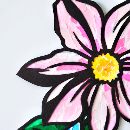 切り絵×ちぎり絵】 Welcome baby -11月- 誕生花とともに【オーダー手形