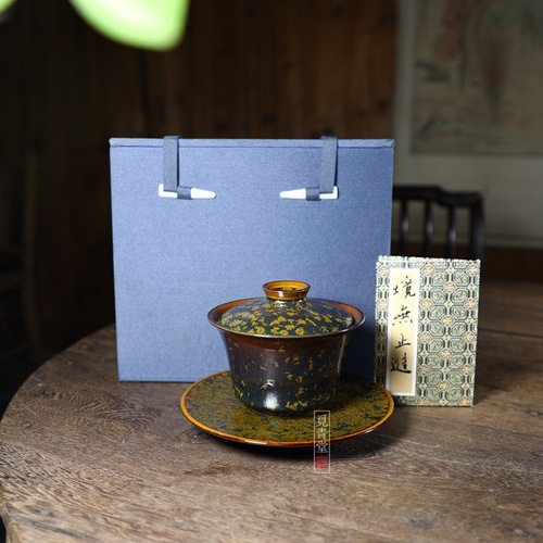結晶釉蓋碗 ティーカップ 陶芸作品 コレクション 贈り物 ティー