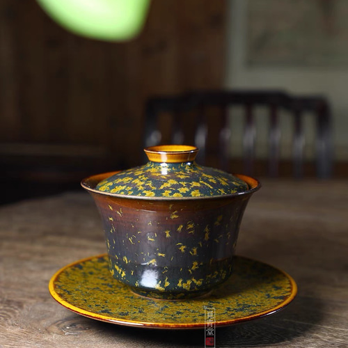 結晶釉蓋碗 ティーカップ 陶芸作品 コレクション 贈り物 ティー