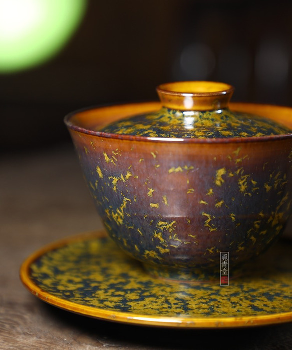 結晶釉蓋碗　ティーカップ　陶芸作品　コレクション　贈り物 4枚目の画像