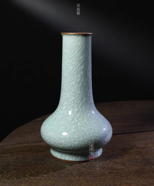 氷生白氷瓶 花器【共箱】白い氷裂貫入 陶芸作品 贈り物