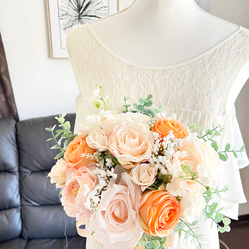 サーモンピンク×オレンジクラッチブーケ☆ブートニア サーモンピンク×オレンジクラッチブーケ☆ブートニア その他