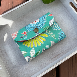 花柄と鳥のデザイン 長財布 □ ミニ財布•花柄•鳥柄•お花と鳥さん⭐︎北欧⭐︎ライム❣️受注