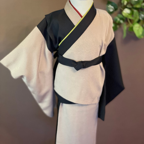 3歳七五三高級ちりめん着物&ふんわりドット被布セット 着物 WA.TSUKI