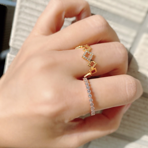 ◇スタイリッシュなひし形リングR2429 指輪・リング Ringo 通販