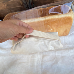 【受注製作】再販❸ 生成りベリー　食パン3斤用エコバッグ　食パン1本エコバッグ 18枚目の画像