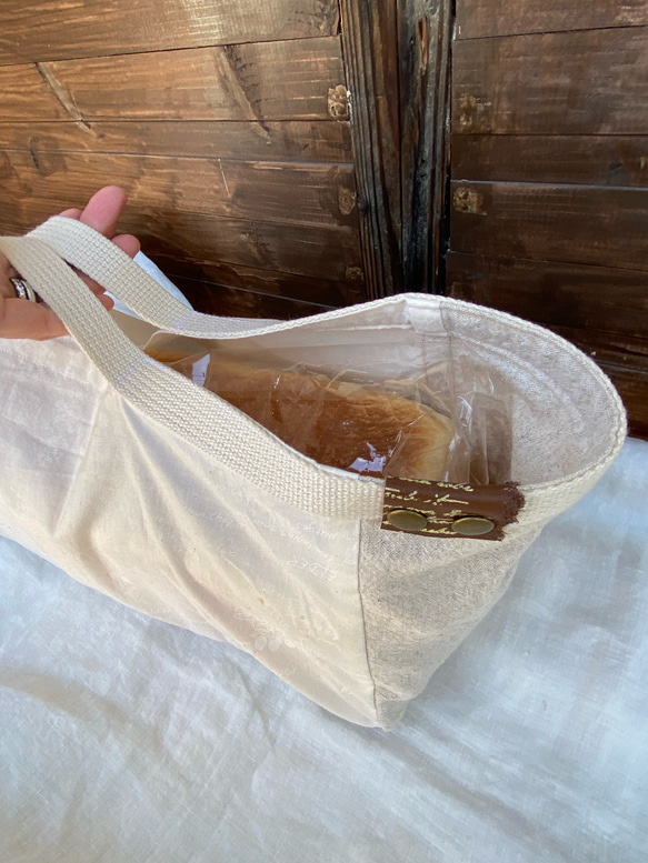 【受注製作】再販❸ 生成りベリー　食パン3斤用エコバッグ　食パン1本エコバッグ 2枚目の画像
