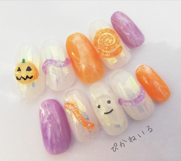 サイズチップ種類変更オーダーページ ハロウィン オバケ 目玉 骸骨