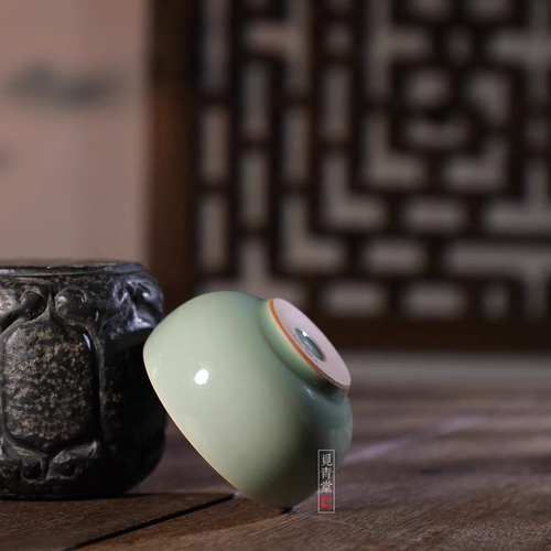 作家物 青緑釉 小鉢 2客セット 現代陶芸 直径約11cm 美品 盆栽鉢 二代東福寺均釉鋲打丸鉢 植木鉢 平安東福寺 水野勇 落款あり青