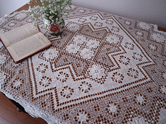 テーブルクロス　刺繍　レース　ヴィンテージ　総手作り　ハンドメイド Amazon｜テーブルクロス手作りシンプルジャカードテーブルクロス