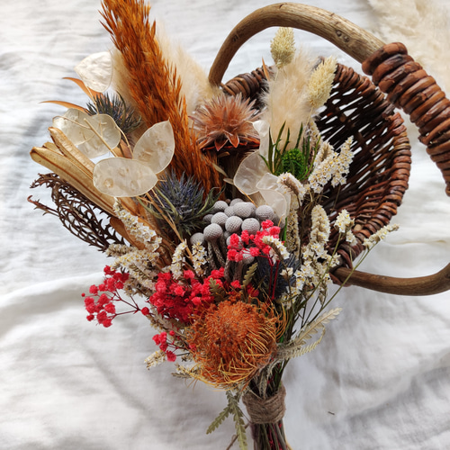 ドライフラワースワッグ ドライフラワーブーケ フライングリース