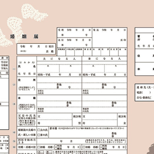 コンビニプリント ハイデザイン婚姻届 「ANGEL-2婚姻届」＜令和版