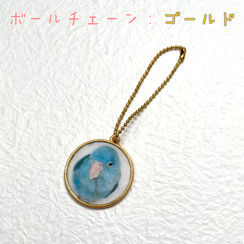 イラスト入りレジンꕥマメルリハ おすましver. バッグチャーム du blé 