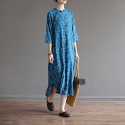 連身裙棉麻時尚設計秋季 2088 第5張的照片