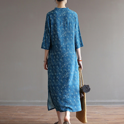 連身裙棉麻時尚設計秋季 2088 第6張的照片