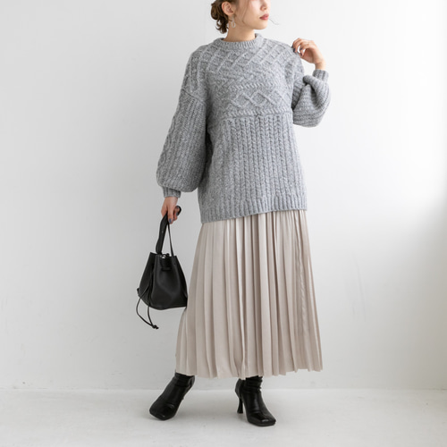 全4色】ほっこり縄編みざっくりセーター 22509 ニット・セーター ihuu