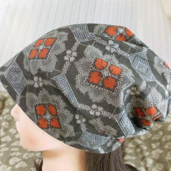 うぁふわり セミオーダー生地紹介3 難有難隠し キャップ 室内帽子 着物