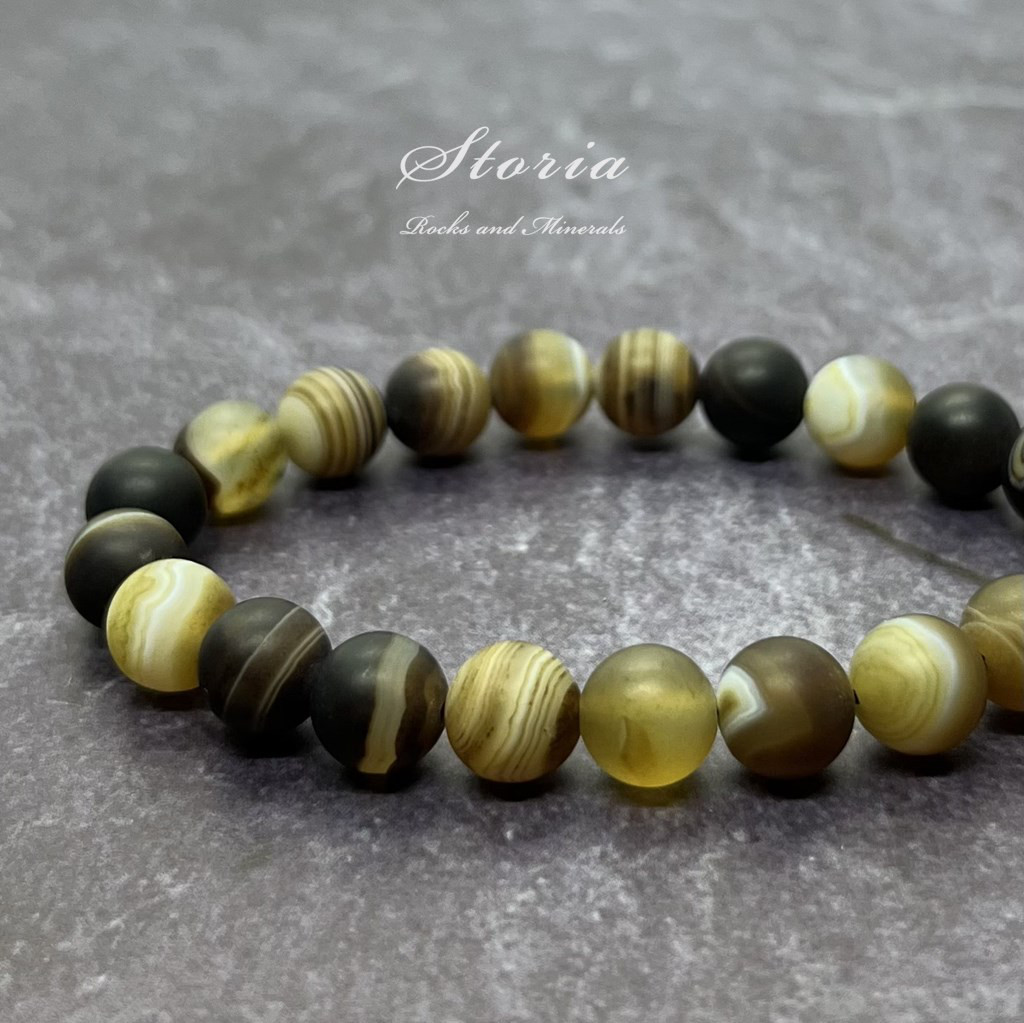 8mm フロスト 茶天眼石（アイアゲート）ブレスレット