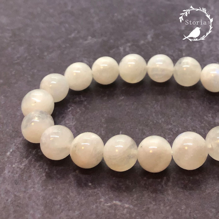 【幸福を呼び込む石】タンザニア産ムーンストーン 10mm玉 ブレスレット