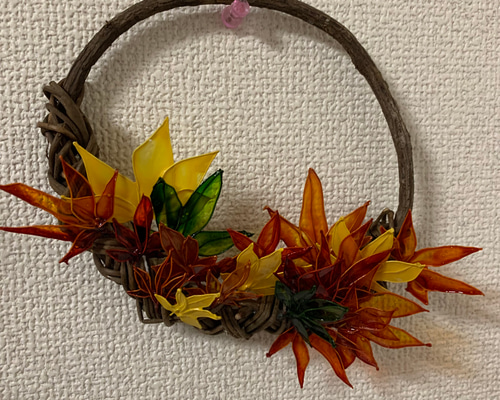 紅葉リース アートフラワー silky runa 通販 14677130｜Creema(クリーマ)