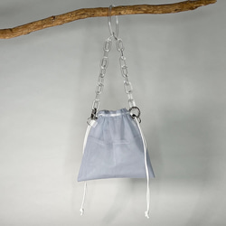 wiLc TULLE KINCHAKU Bag (sax blue)　※チェーン別売り 2枚目の画像