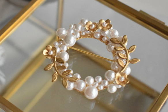 黃銅零件 x 珍珠胸針 #1 第2張的照片
