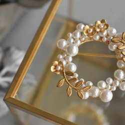 黃銅零件 x 珍珠胸針 #1 第3張的照片