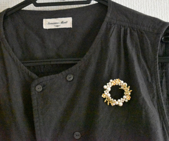 黃銅零件 x 珍珠胸針 #1 第9張的照片