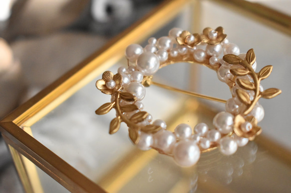 黃銅零件 x 珍珠胸針 #1 第4張的照片