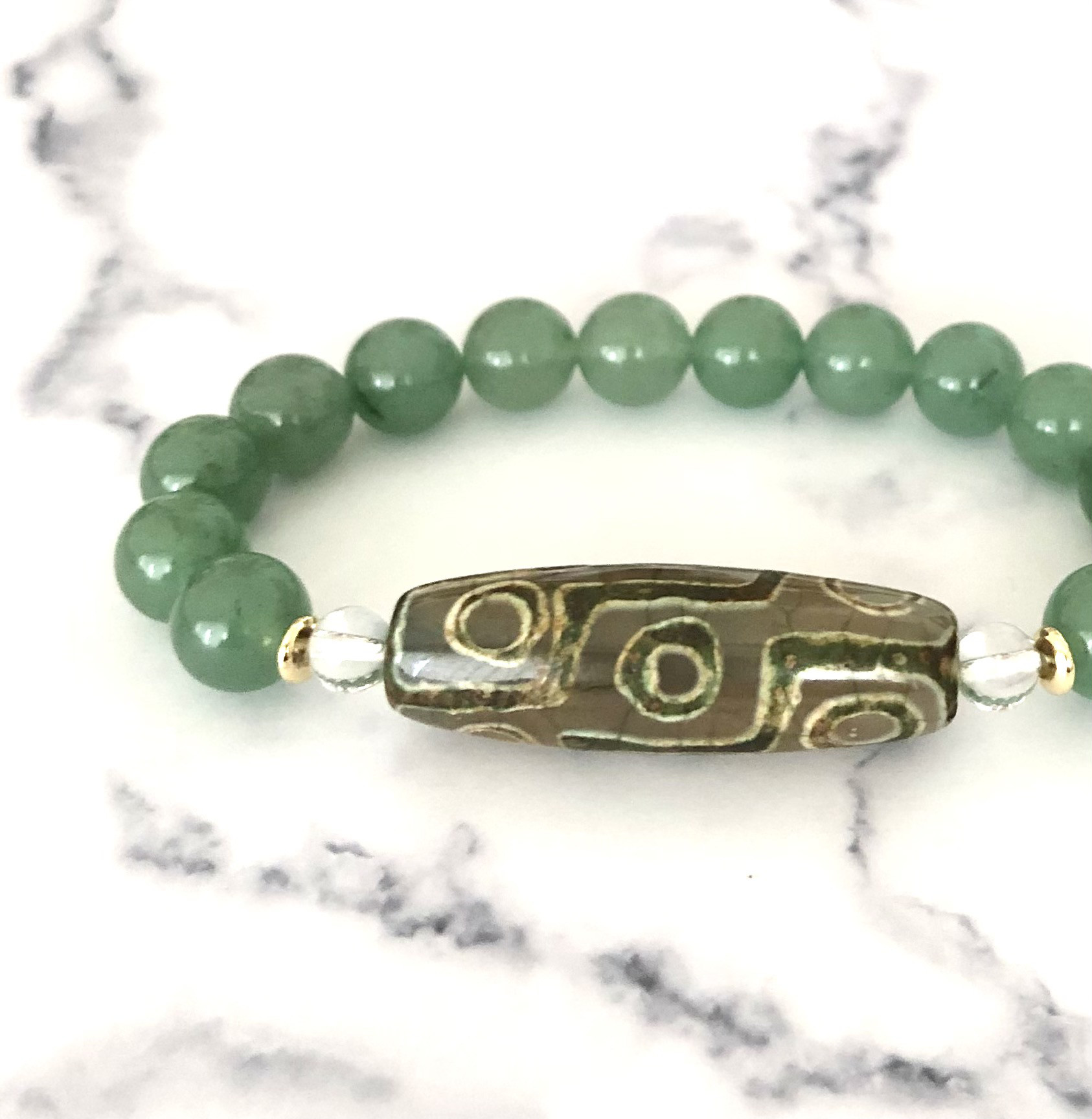 九眼天珠紐ブレス純銀シルバー立身出世 栄逹栄進 名声獲得権威や権力