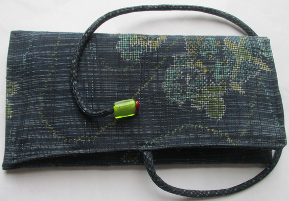 ６６１０　紬の着物で作った和風財布・ポーチ　#送料無料 3枚目の画像