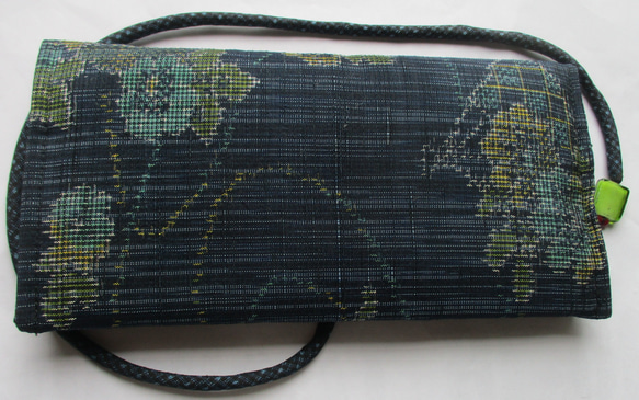 ６６１０　紬の着物で作った和風財布・ポーチ　#送料無料 4枚目の画像