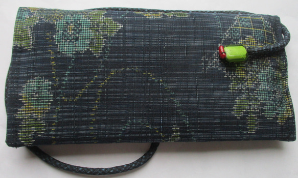 ６６１０　紬の着物で作った和風財布・ポーチ　#送料無料 5枚目の画像