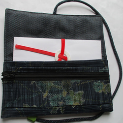 ６６１０　紬の着物で作った和風財布・ポーチ　#送料無料 10枚目の画像