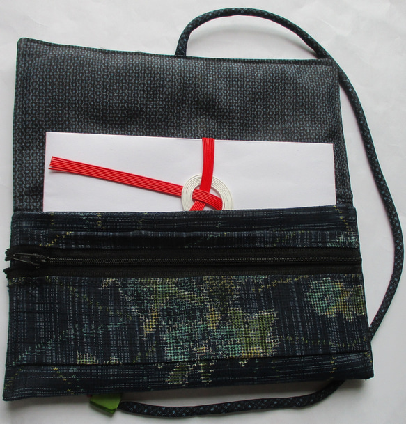 ６６１０　紬の着物で作った和風財布・ポーチ　#送料無料 10枚目の画像
