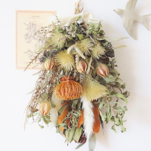 専用＊ドイツトウヒ＆ペッパーベリー  ドライフラワースワッグ ドライフラワー スワッグ4点セット ハンギング - メルカリ