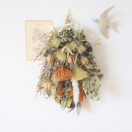 ドライフラワー　スワッグ×２　リース 秋のネイティブフラワースワッグvol.2(ドライフラワースワッグ