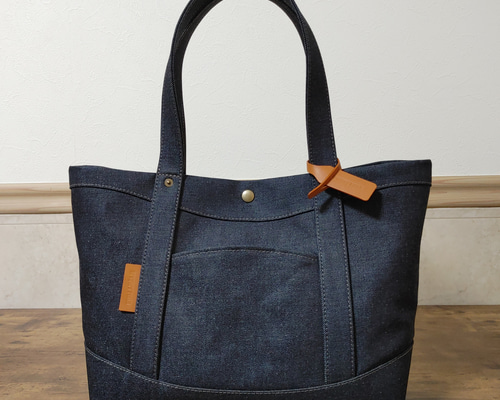 デニムと革の トートバッグ 2dcde8b0f2112573a4b24a50b9b962