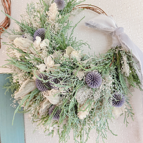 ☆ブルーアイスのハーフリース☆ ドライフラワー petit.iro 通販