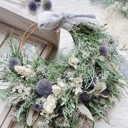 【SALE】スモークツリーとブルーアイスのハーフリース* * *ラッピング無料 SALE】スモークツリーとブルーアイスのハーフリース