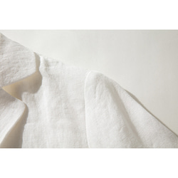 リネンジャケット テーラード　スーツ ブレザージャケット100%リネン中厚　ホワイト　S&M&L # L100WH 5枚目の画像