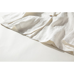 リネンジャケット テーラード　スーツ ブレザージャケット100%リネン中厚　ホワイト　S&M&L # L100WH 10枚目の画像