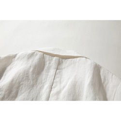 リネンジャケット テーラード　スーツ ブレザージャケット100%リネン中厚　ホワイト　S&M&L # L100WH 4枚目の画像