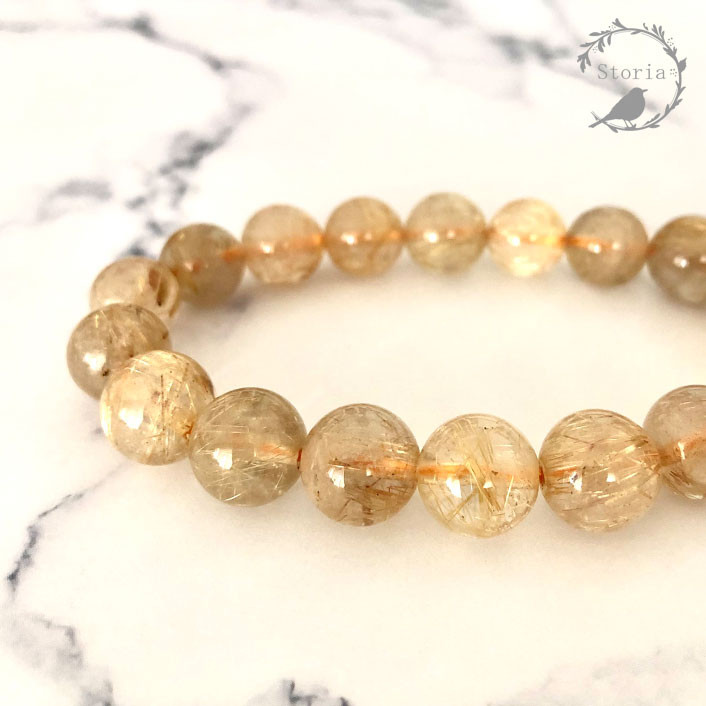 【鑑別済み】ミナスジェライス産 11mm珠 ルチルクォーツ ブレスレット