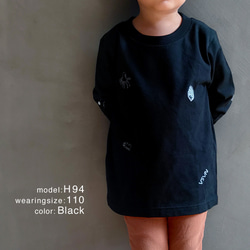 DUMDUM LONG TEE 綿100％  宇宙 長袖 ロンT 子供服 カットソー 110,130 3枚目の画像