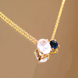 - Autumn -Blue Sapphire & Rose Quartz Earrings/Pierce 8枚目の画像