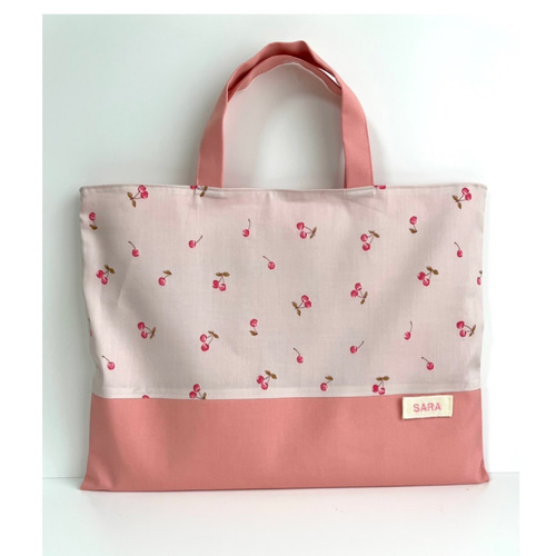 お名前刺繍入り さくらんぼのレッスンバッグ 3点セット レッスン お名前刺繍入り さくらんぼのレッスンバッグ 3点セット レッスン