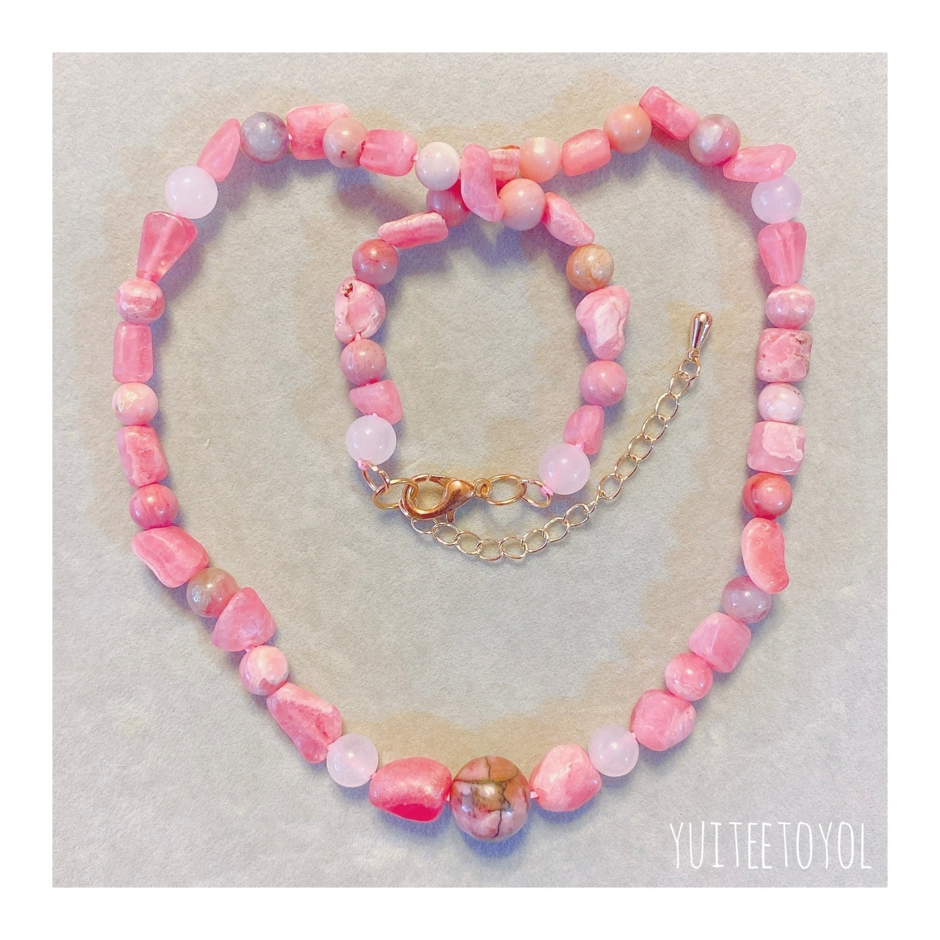 【愛の繋がり】7月誕生石・10月誕生石・天然石・クリスタル・ヒーリングストーン・チョーカー・ネックレス・ゴールド