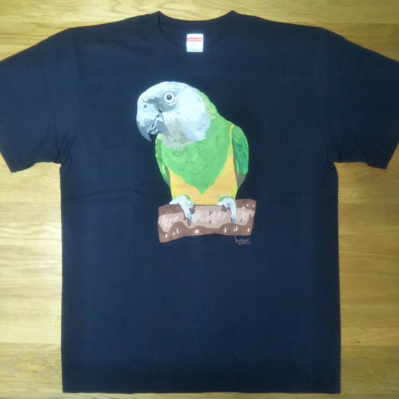 【ご予約受付中】「ネズミガシラハネナガインコ②」Tシャツ  【 サイズ×カラーを選べるオーダーメイド Tシャツ】 5枚目の画像