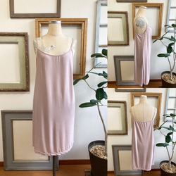 促銷價★最舒服的內衣❤️ 彈力緞面襯裙洋裝 煙粉色（尺寸L） 第2張的照片